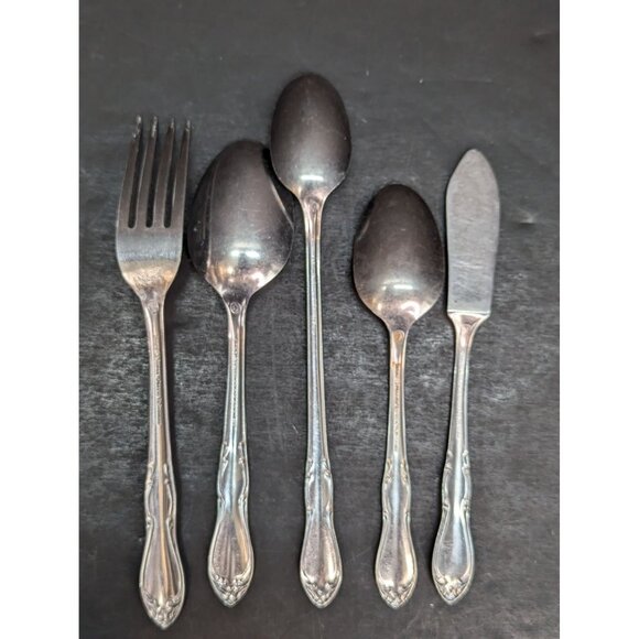Simeon L & George H Rogers Oneida Homestead Pattern Replacement Flatware 5 Pcs - Picture 6 of 8